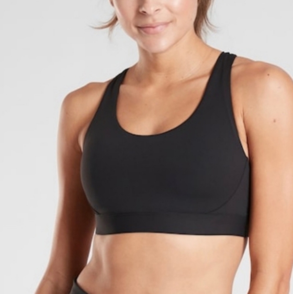 Athleta Black Interval Sports Bra Medium Support D-DD